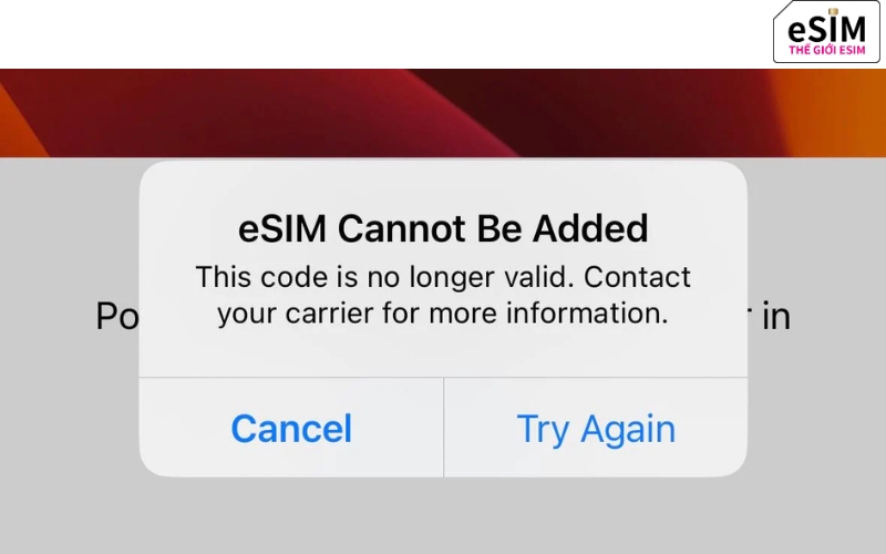 Quá trình quét mã QR cần kết nối internet ổn định để tải cấu hình eSIM thành công.